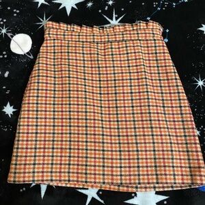 Plaid High Rise Skirt